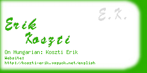 erik koszti business card